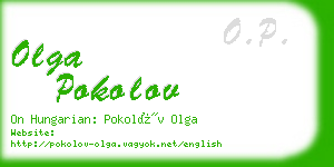 olga pokolov business card